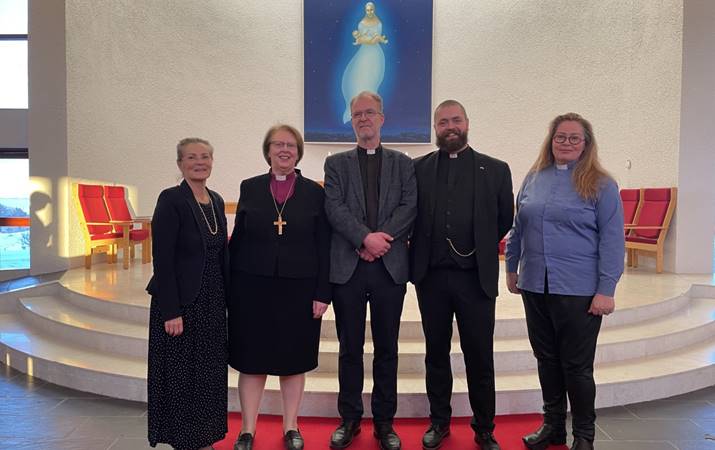 Áslaug I. Kristjánsdóttir kirkjuvörður, Biskup Íslands, sr. Gunnar Eiríkur, sr. Snævar Jón og sr. Brynhildur