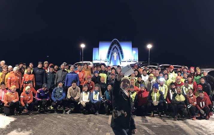 Vasklegur aðventuhlaupa- og gönguhópur - Steinþóra tekur sjálfu