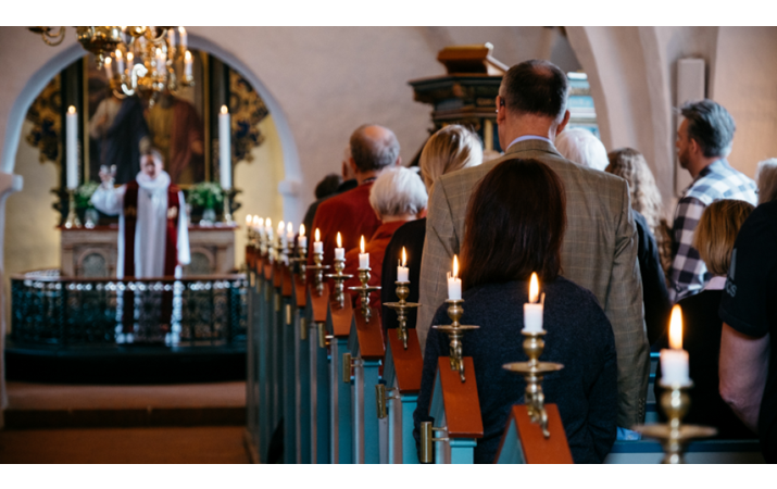 Helgistund í danskri kirkju - mynd: KristeligtDagblad/Kåre Gade